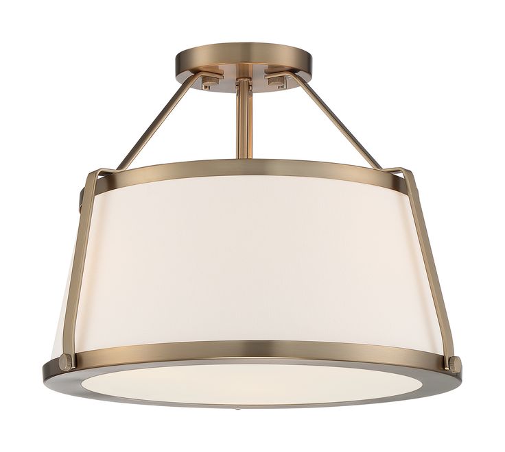 Transitional Three Light Semi Flush Mount In Burnished Brass From The Cutty Collection By N 2021 Fixtures Lighting Ceiling Lights Flush Lighting Semi Ceiling Lights, Transitional Light Fixtures Flush Mount