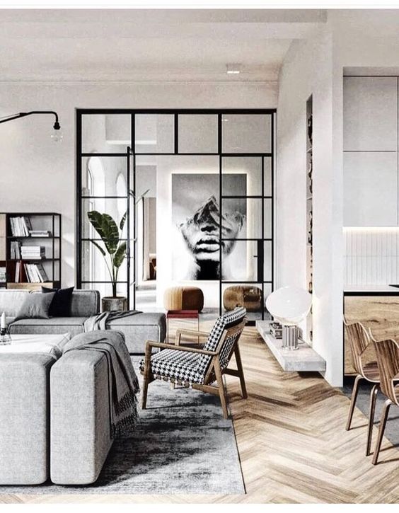 Minimalistische Küchenmöbel-Innenarchitektur warme minimalistische Hausarchi ....