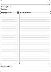 printable recipe pages nice and simple different colors blank recipe template full page