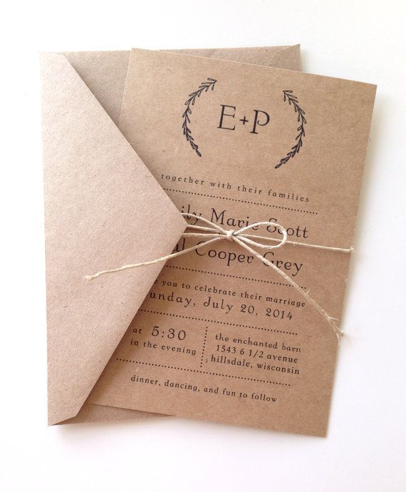 wedding invitation rustic