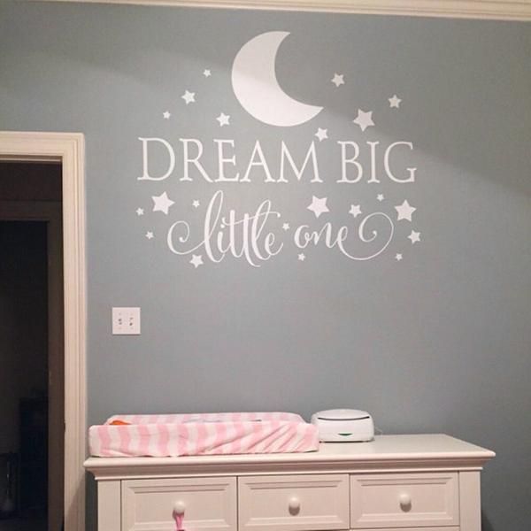 Dream Little One Quotes Wall Decal Nursery Sticker Baby Dream Little One Quotes Wall Decal Nursery Sticker Baby Bedroom Art Decor Available In 2 Sizeultiple Colors