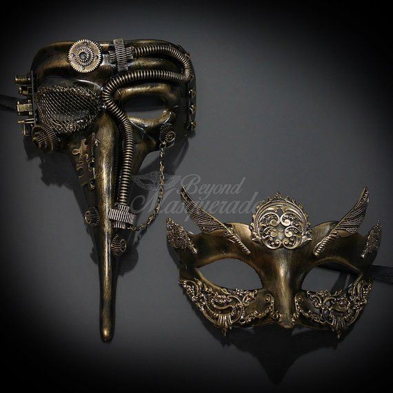 Steampunk Antique Gold Crâne Style Demi-Masque Homme Masquerade Accessoire Neuf Steampunk Antique Gold Crâne Style Demi-Masque Homme Masquerade Accessoire Neuf