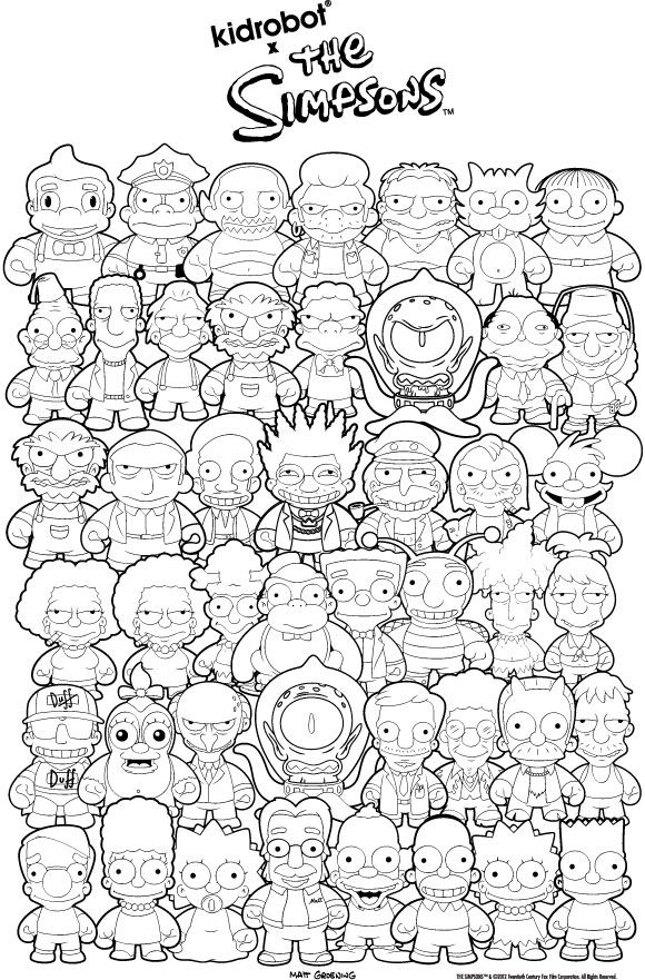 in celebration of the simpsons 500th episode kidrobot and fox have joined forces to create - Simpsons Coloring Pages in celebration of the simpsons 500th episode kidrobot and fox have joined forces to create - Simpsons Coloring Pages