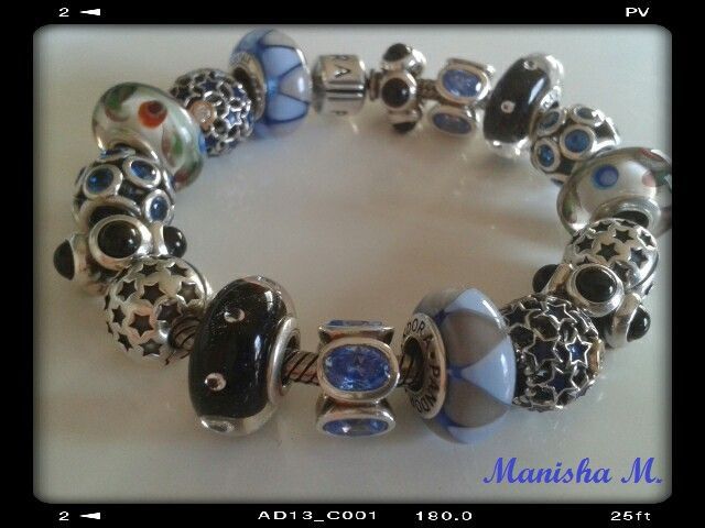 pandora murano bleu iridescent pandora murano bleu iridescent