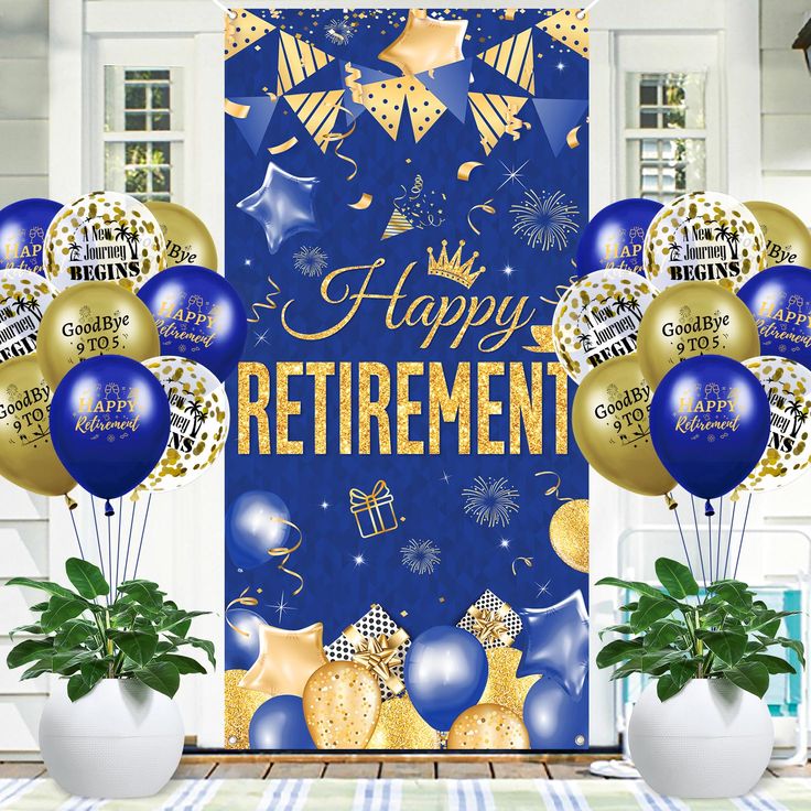 Retirement Party Decorations For Men Navy Blue Gold Happy Retirement 5b4c7f1b24c1b2c49dd5d314c5ec525e