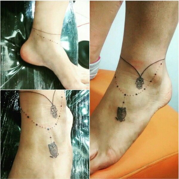 Tattoo fußkette mit anhänger