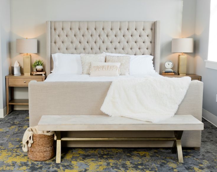 Upholstered Custom Made Bed Costa Rica Handmade Living Room Furniture Beige Sleigh Handmade Living Room Furniture, King Bed Costa Rica