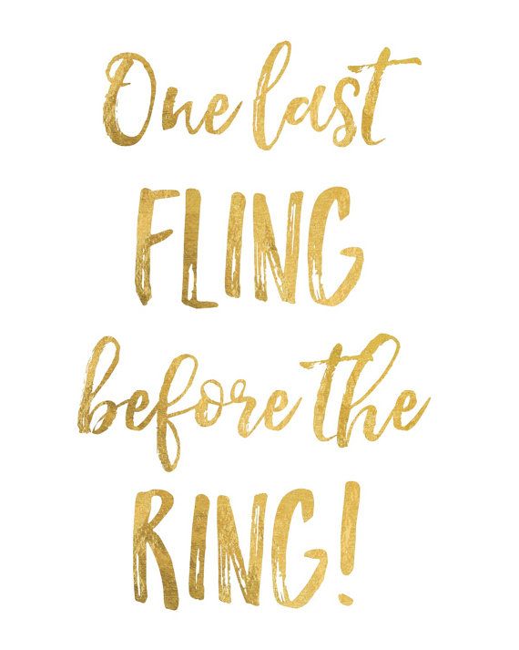 Decor Gold Party Decor One Last Fling Before The Ring Bachelorette Bachelorette Decor Bachelorette Party Party Real Foil