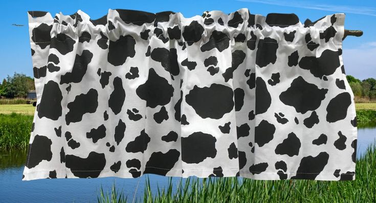 MadieBs Black and White Cow Spot Valance New Custom