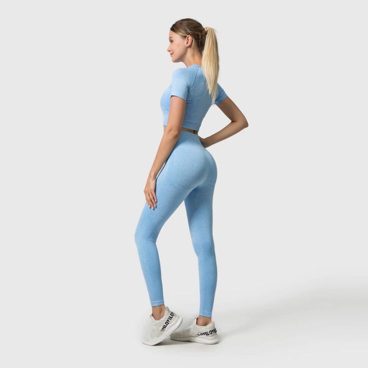 Vital-Conjunto de Yoga sin costuras para mujer Top corto de manga l.. Vital-Conjunto de Yoga sin costuras para mujer Top corto de manga l..