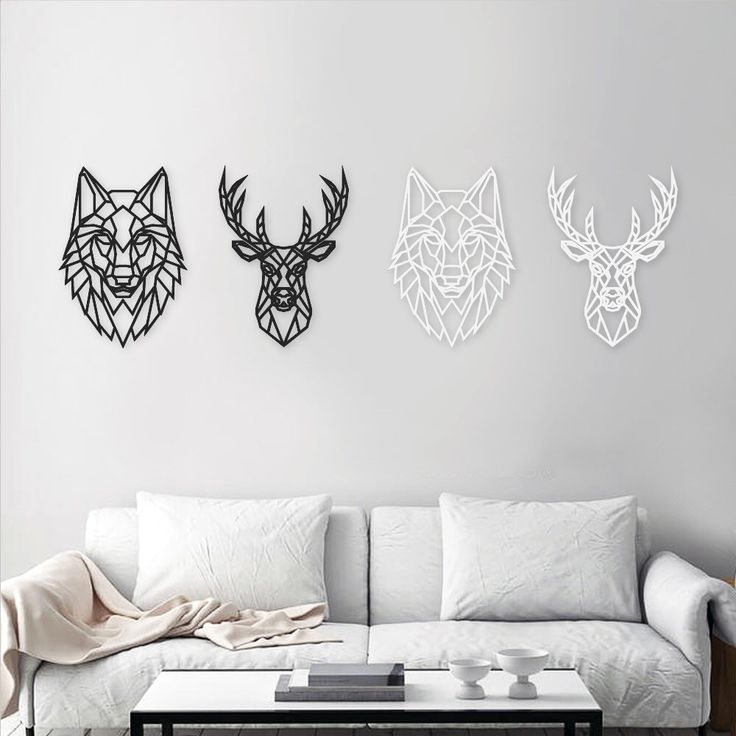 Stag Wolf Wall Art Geometric Animal Head Home Decor Uk Animals - Animal Head Home Decor Stag Wolf Wall Art Geometric Animal Head Home Decor Uk Animals - Animal Head Home Decor