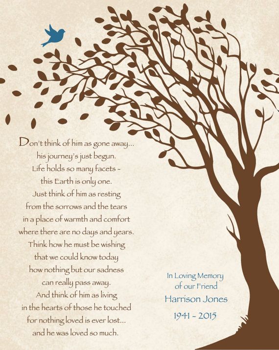 FRIEND Memorial Tribute Print - In Loving Memory - Loved One's Passing
