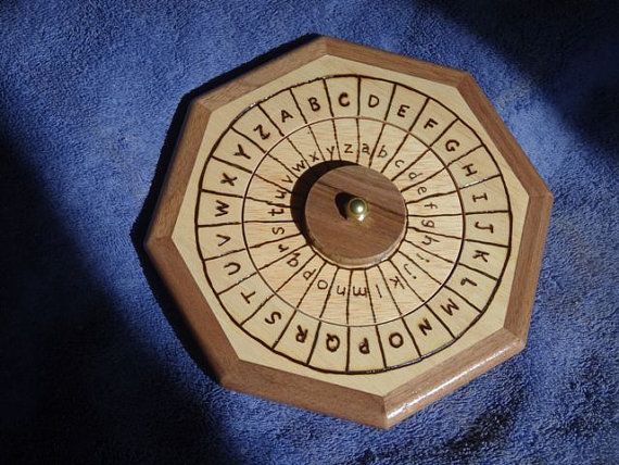 Wooden Cipher Wheel English plain text and English cipher Etsy How