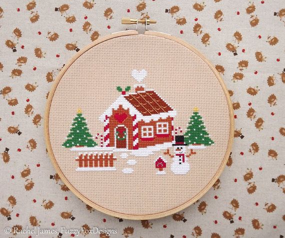 Pdf file hand embroidery Christmas Eve pdf pattern digital download Cross Stitch Pattern Holidays Winter