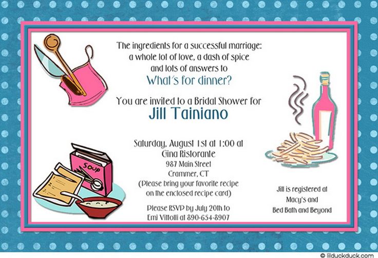 kitchen party cards design