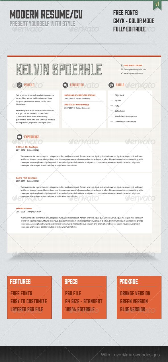 87 best CV images on Pinterest Design resume, Resume design and - modern resume styles 87 best CV images on Pinterest Design resume, Resume design and - modern resume styles