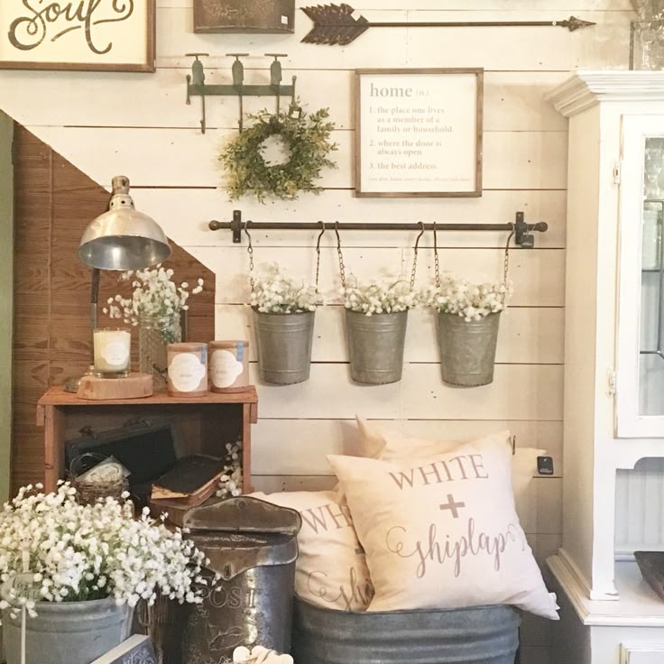 wall collage with reclaimed