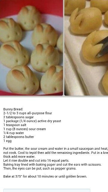 Bread bunnies…make sure the ears are rounded when you cut them. Mine looked l… Bread bunnies…make sure the ears are rounded when you cut them. Mine looked l…