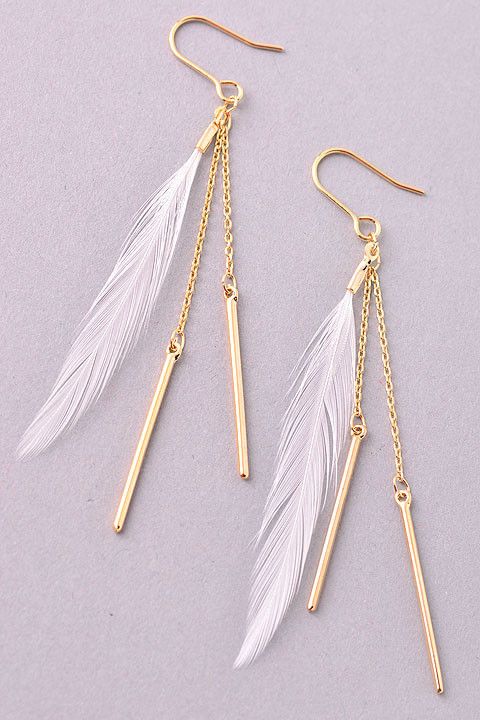 Lucky Feather Earrings | Girly jewelry, Feather earrings, Fancy jewellery