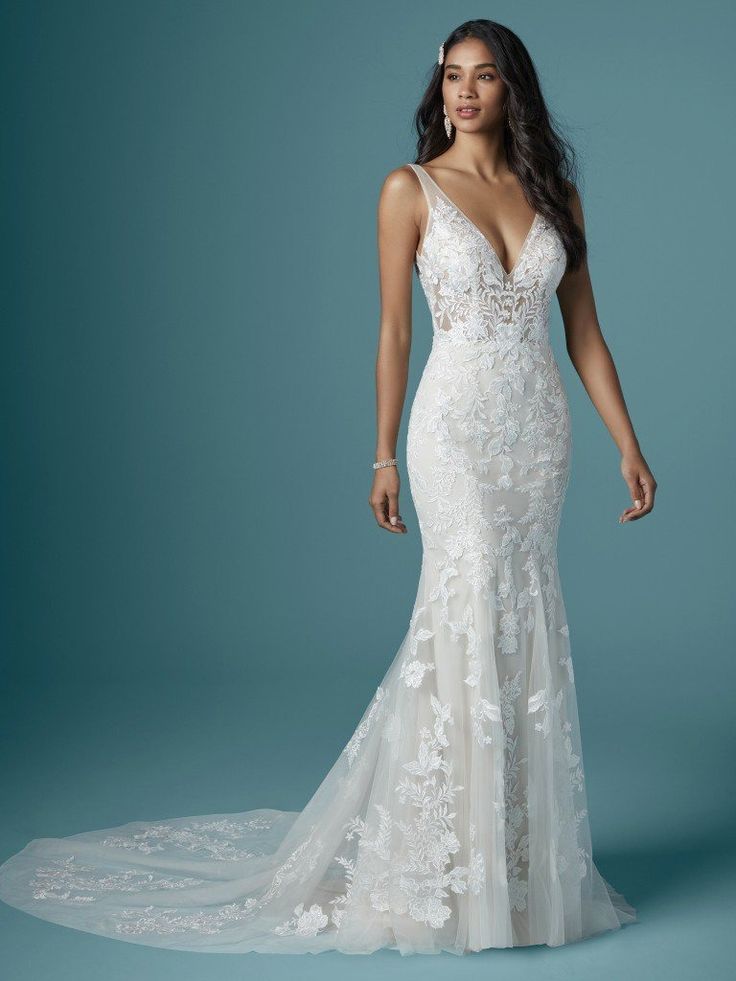 Maggie Sottero in 2020 | Fit and flare wedding dress, Fitted wedding