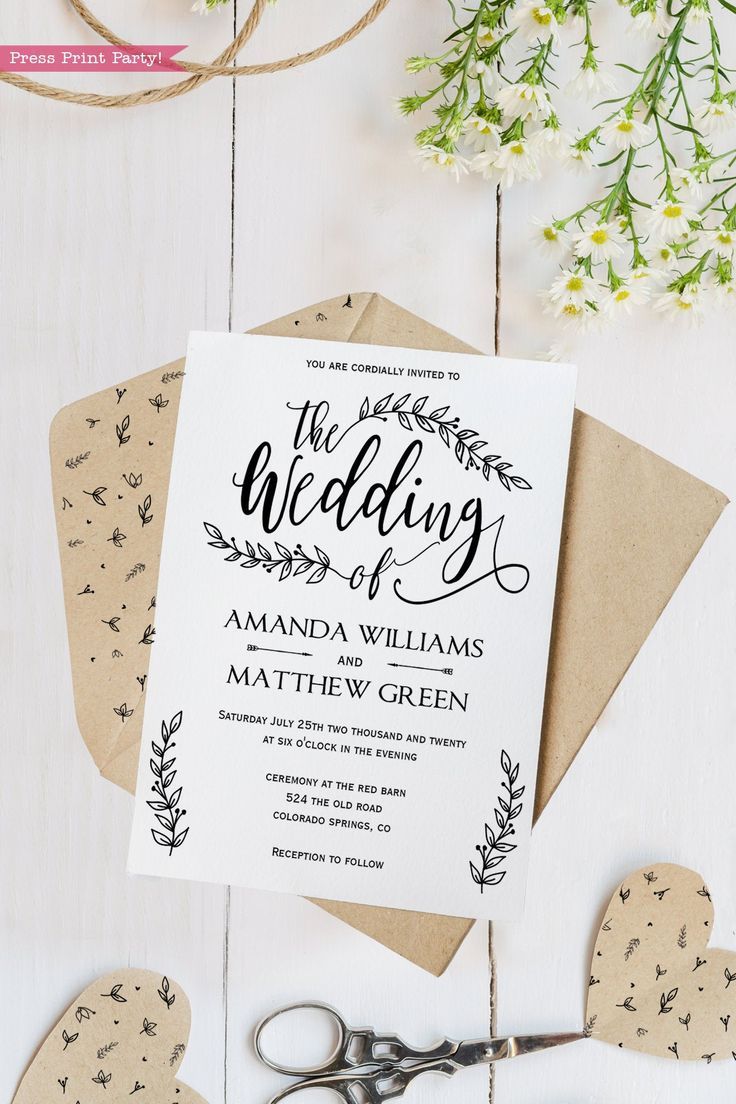 wedding invitation suite leaf design wedding invite a7 invitation