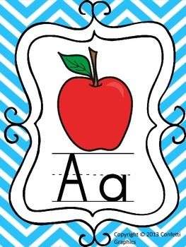 Contains A Complete Alphabet Line Using Teal Chevron BackgroundMatches My Owl Classroom Theme Contains A Complete Alphabet Line Using Teal Chevron BackgroundMatches My Owl Classroom Theme