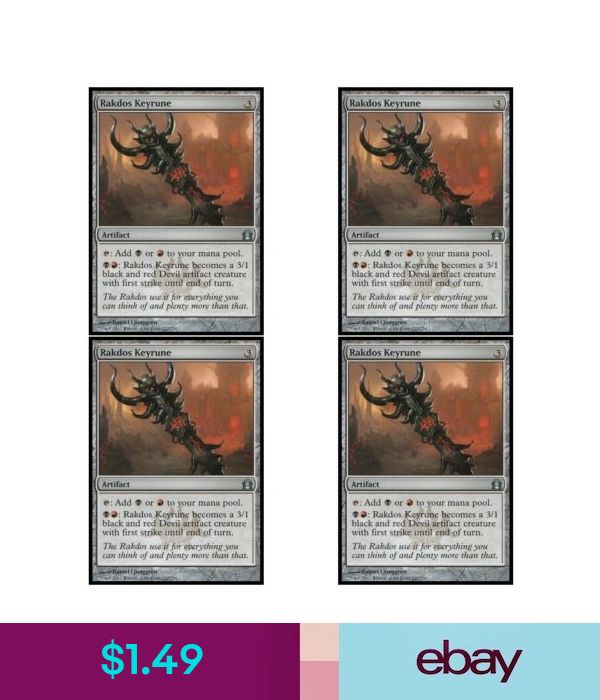 4 x RAKDOS KEYRUNE NM mtg Return to Ravnica Artifact Unc