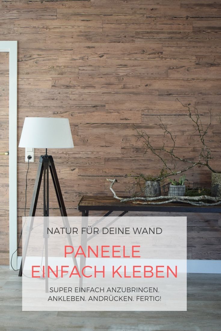 Holzverkleidung Fur Die Wand Mit Selbstklebenden Paneelen Einfach Kleben Holzwand Verkleiden Und Selber Holzverkleidung Wandverkleidung Holz Wandpaneele Holz