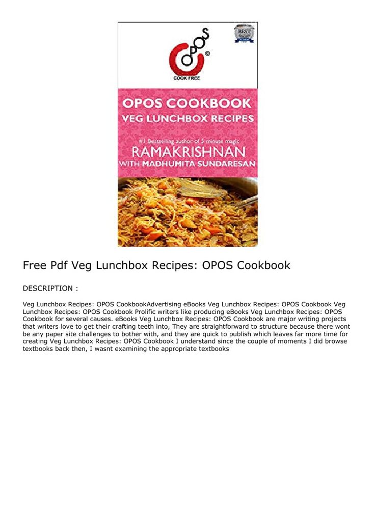 Free Pdf Veg Lunchbox Recipes OPOS Cookbook ebook pdf 