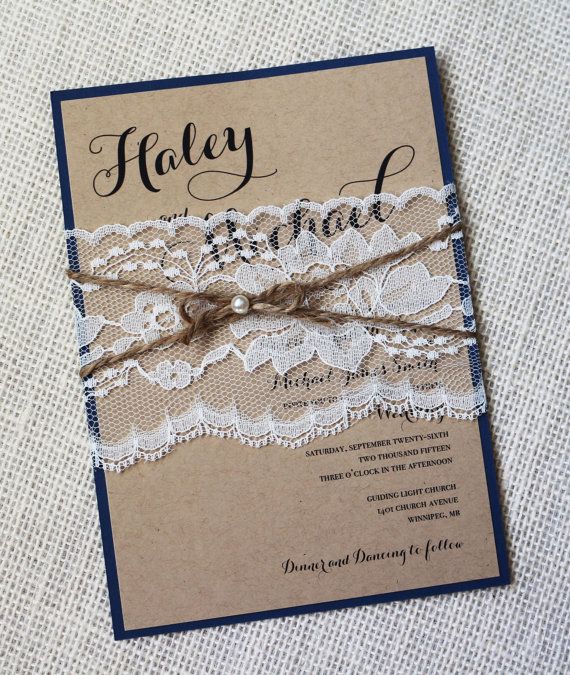 Rustic Wedding Invitation Lace By LoveofCreating On Etsy Rustic Wedding Invitation Lace By LoveofCreating On Etsy