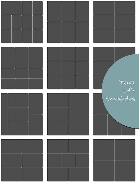 crashnotes: project life...in progress. 12 different styles of project life design protector templates so you can resize everything in Photoshop before printing out. Fabulous!