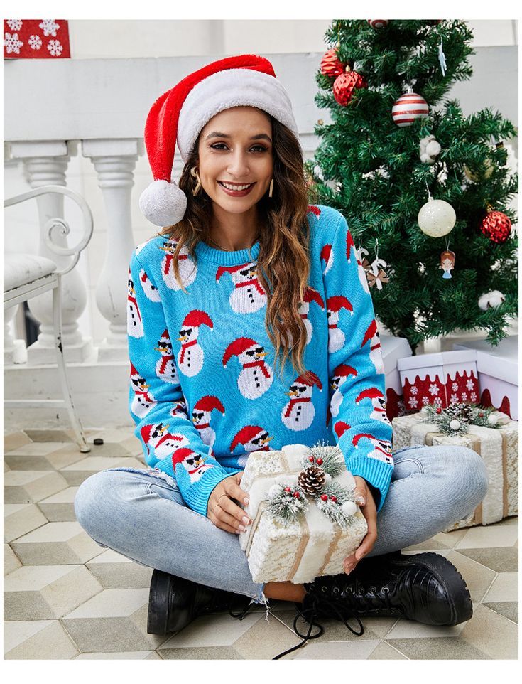 Womens clearance snowman sweater