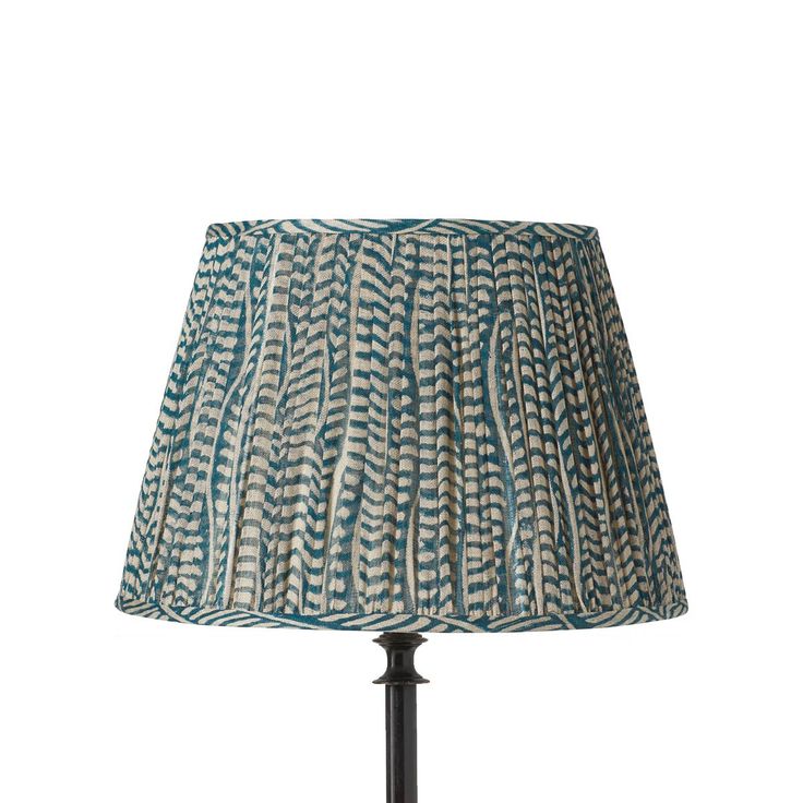 Pattani Eclipse Lampshade Carrier 45cm Indigo Oka Patterned Lampshades Cotton Shade Pattani Eclipse Lampshade Carrier, Table Lamp Shade Carrier