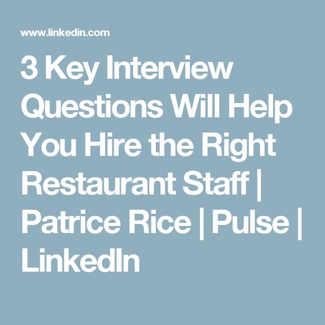 restaurant manager interview