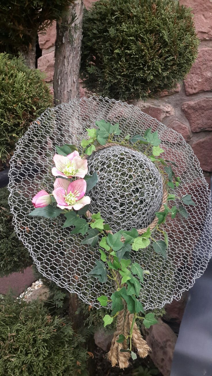 Hasendrahthut…..schöne Deko für den Garten…. Modell : Bella Hasendrahthut....