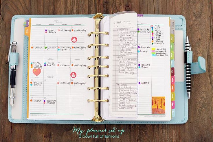 my planner set up a bowl full of lemons franklin school calendar printable