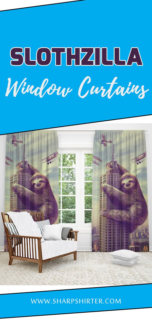 Slothzilla Window Curtain Treatments Bedroom Slothzilla Window Curtain