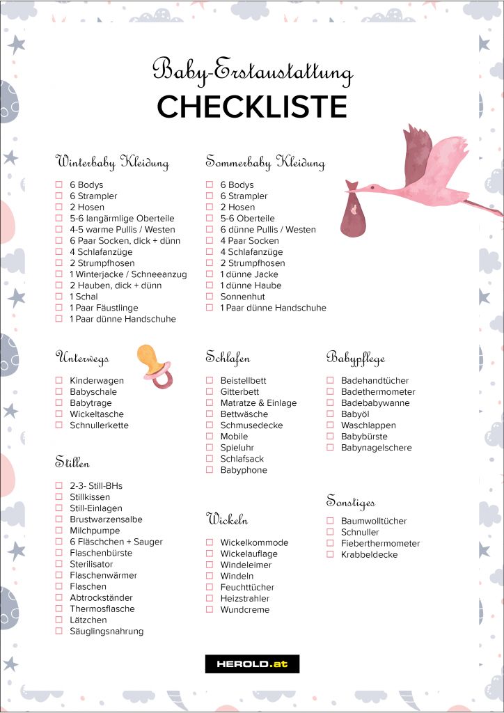 Baby Erstausstattung: Die komplette Checkliste - HEROLD.at
