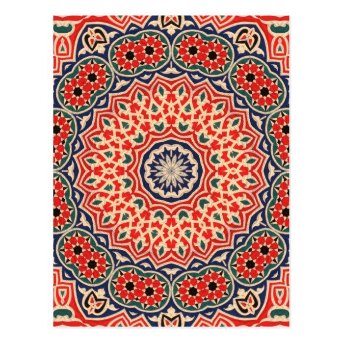 Khayameya Postcard Zazzle Com In 2021 Islamic Art Pattern Egyptian Applique Art Ramadan Crafts