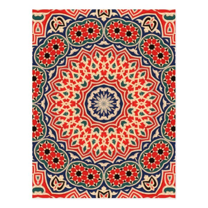 Khayameya Postcard Zazzle Com In 2021 Islamic Art Pattern Egyptian Applique Art Ramadan Crafts