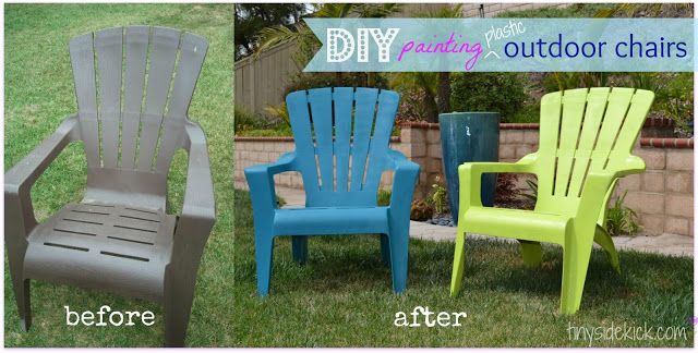 Tinysidekick Diy Where Will You Be Sipping Summer Beverages In Your Newly Painted Outdoor Chairs Painting Plastic Furniture Painting Plastic Chairs, Can I Spray Paint Plastic Outdoor Furniture