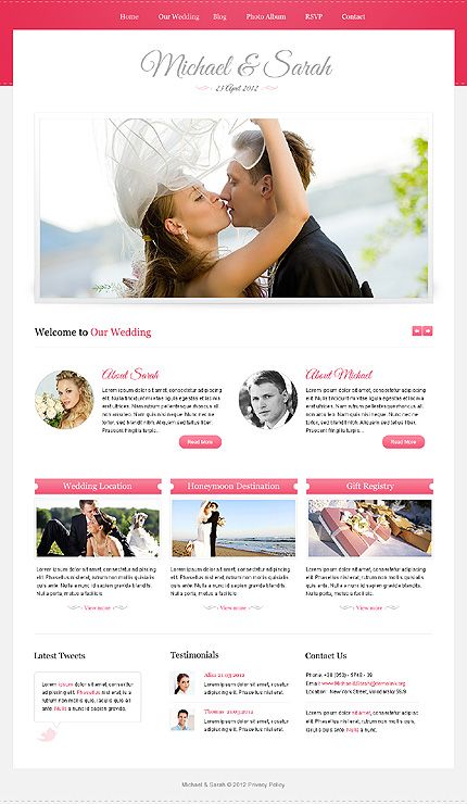 wedding web pages