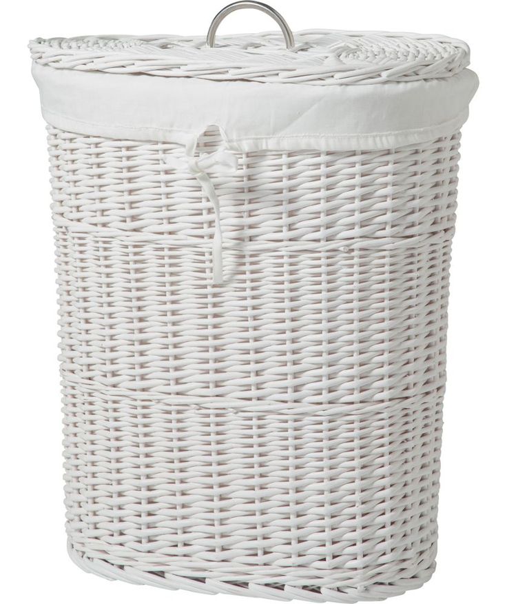 Argos Home Willow 60 Litres Linen Bin White Laundry Baskets Basket Wicker Laundry Baskets Argos, Wicker Storage Boxes Argos