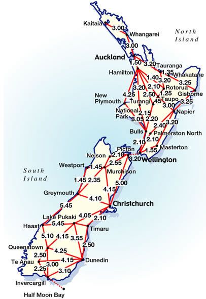 travel times and distances nz