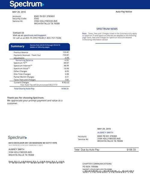 cable bill spectrum cable bill internet phone bill printable fake doctors note