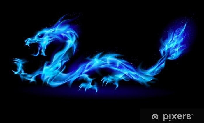 Blue Fire Dragon Wall Mural Pixers We Live To Change Dragon Pictures Fire Dragon Dragon Art