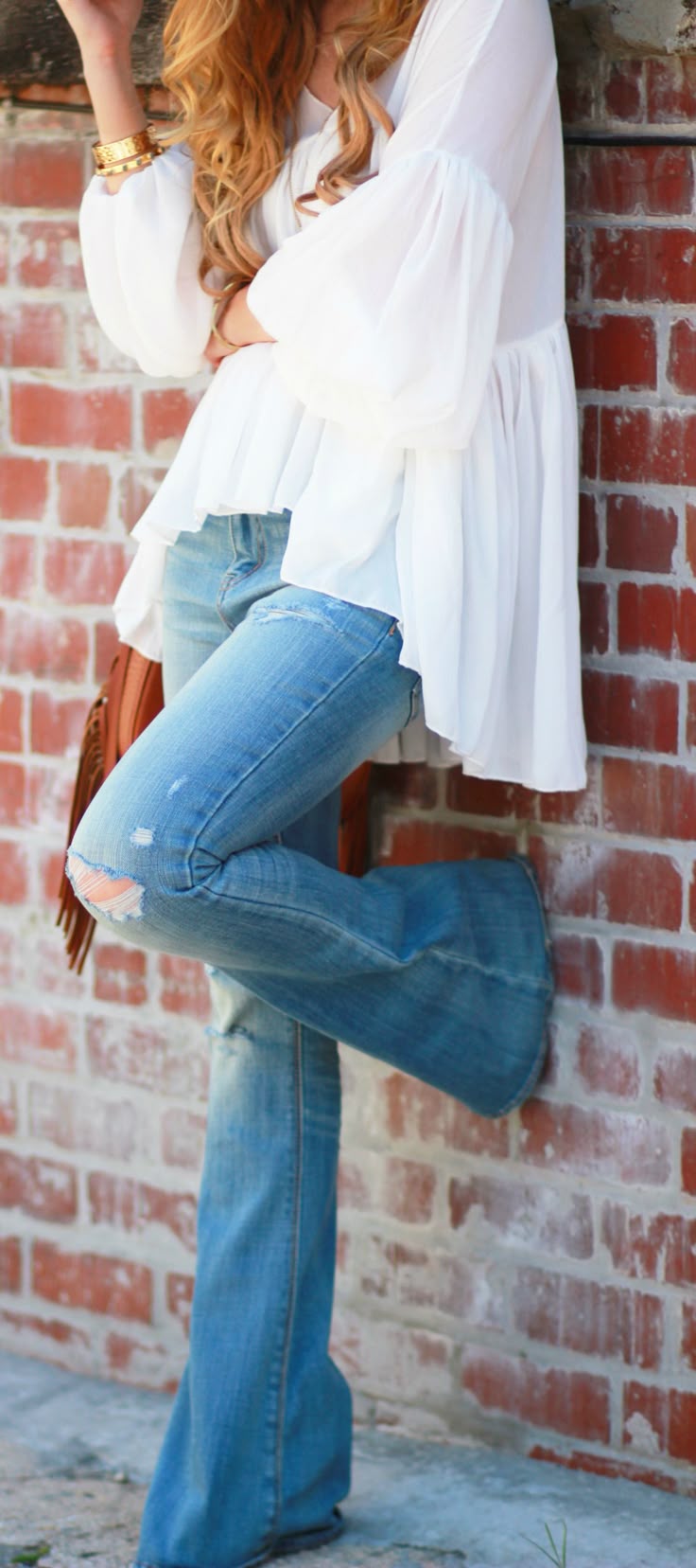 tops for flared jeans