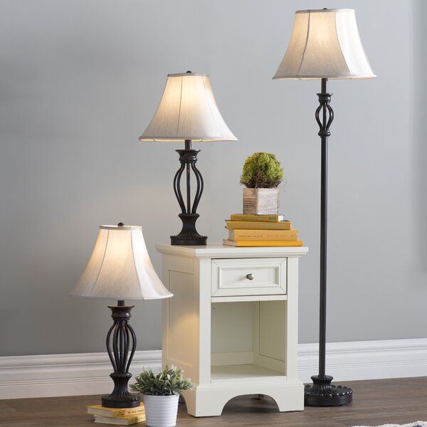 Three Posts Skiatook 3 Piece Table And Floor Lamp Set Reviews Wayfair Lamps Living Room Sets Skiatook 3 Piece Table And Floor Lamp, Wayfair Floor Lamp Sets