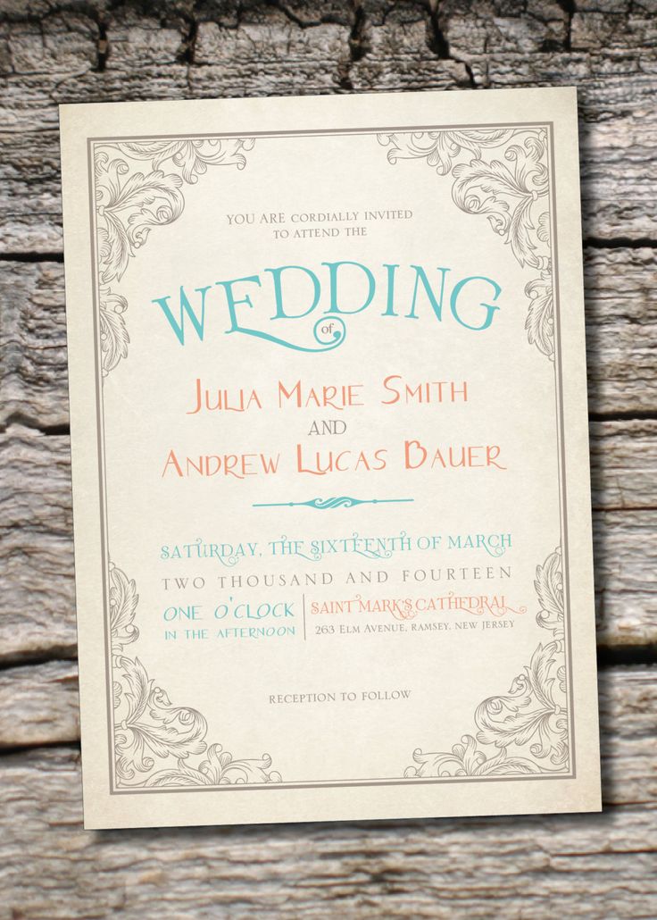 rustic vintage wedding invitations