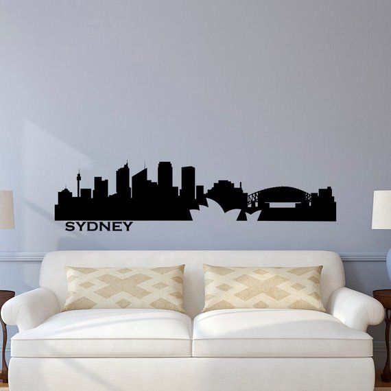sydney skyline wall decal city silhouette cityscape australia sydney